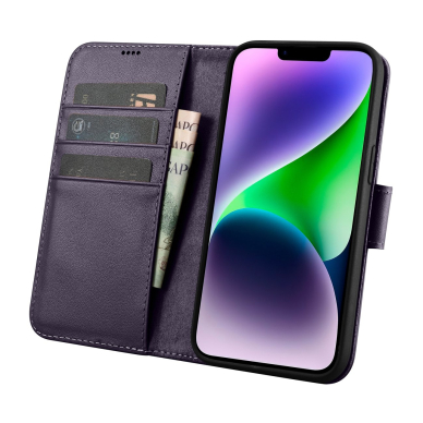 Dėklas iCarer Wallet Case 2in1 Cover iPhone 14 Plus Violetinis (WMI14220727-DP) 2