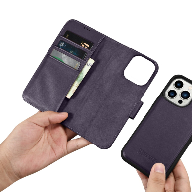 Dėklas iCarer Wallet Case 2in1 Cover iPhone 14 Pro Max Violetinis (WMI14220728-DP) 14