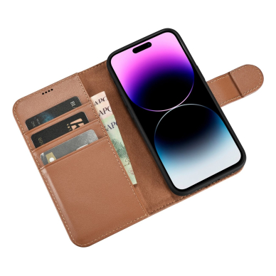 Dėklas iCarer Wallet Case 2in1 Cover iPhone 14 Pro Max Rudas (WMI14220728-BN) 8