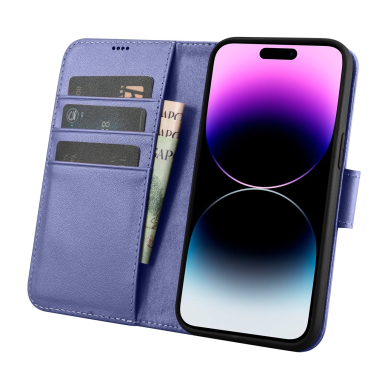 Dėklas iCarer Wallet Case 2in1 Cover iPhone 14 Pro Max Purpurinis (WMI14220728-LP) 2