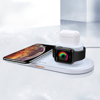 Įkroviklis belaidis Devia 3in1 Smart Phone, Apple Watch, Airpods baltas