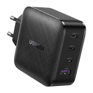 Įkroviklis buitinis Ugreen CD224 GaN 3xUSB-C/USB-A 65W juodas