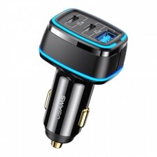 [Užsakomoji prekė] Įkroviklis Auto 2x Type-C, USB, 105W, 4A - Usams C24 (US-CC141) - Juodas