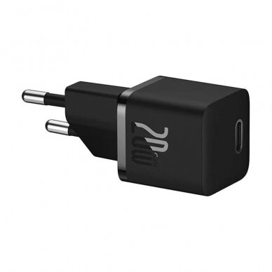 [Užsakomoji prekė] Įkroviklis Type-C, Fast Charging, GaN, 20W - Baseus (CCGN050101) - Juodas 1