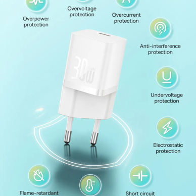 [Užsakomoji prekė] Įkroviklis Type-C, Fast Charging, GaN, 30W - Baseus (CCGN070401) - Juodas 6