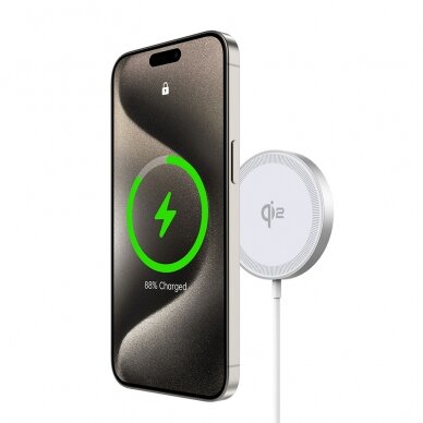 [Užsakomoji prekė] Įkroviklis Wireless Magnetic iPhone - Duzzona (W18) - Baltas 2