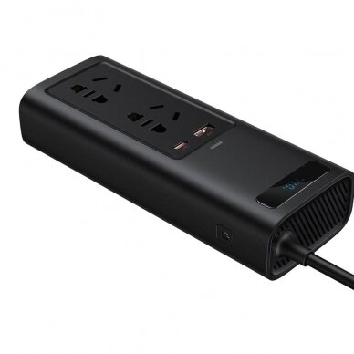 [Užsakomoji prekė] Inverteris USB, Type-C, CN/EU, 220V, 150W - Baseus (CRNBQ-A01) - Juodas 3