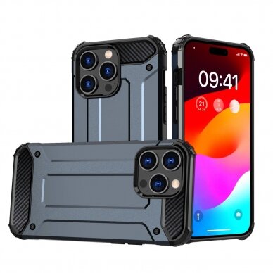 Dėklas Hybrid Armor iPhone 15 Pro Max - Mėlynas