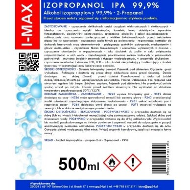 Isopropyl alcohol Isopropanol IPA I-MAX 99.9% Spray 500ML 2