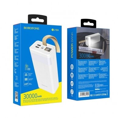 Išorinė baterija Power Bank Borofone BJ18A 2xUSB 2A 30000mAh balta 5