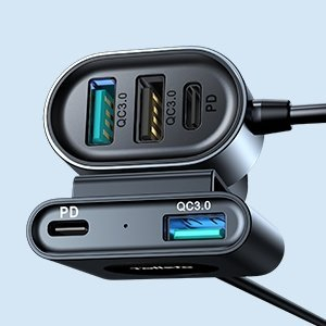 Automobilinis Įkroviklis Joyroom car charger 2xPD + 2xQC3.0 75W 1,5m Juodas (JR-CL05) 12