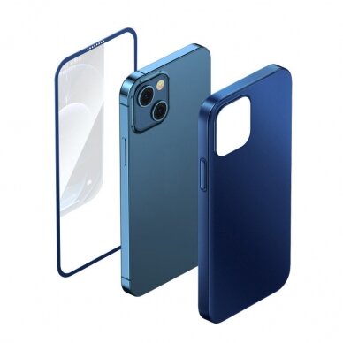 Pilnai dengiantis dėklas Joyroom 360 Full Case iPhone 13 Pro Max + apsauginis stiklas mėlynas (JR-BP928 blue) 10