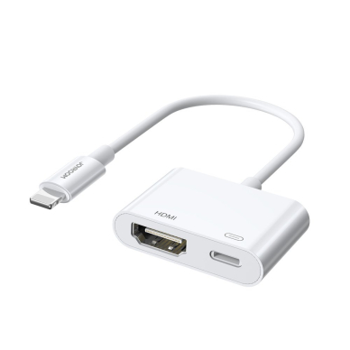 Adapteris Joyroom Lightning (Male) į Digital HDMI (Female) + Lightnin (Female) FullHD 1080p 60Hz Baltas (S-H141 white)