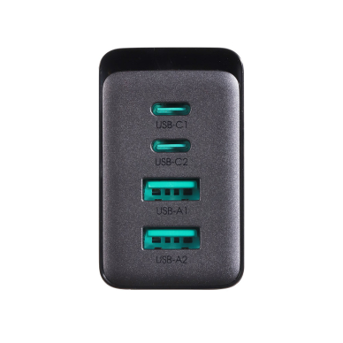 Joyroom charger GaN 67W 4 ports (2x USB, 2x USB C) Juodas (TCG02) + cable USB C - USB C 100W 1.2m 10