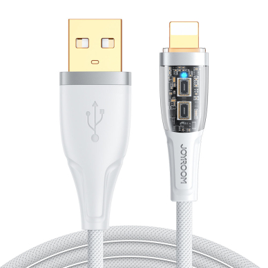 Joyroom fast charging cable with smart switch USB-A - Lightning 2.4A 1.2m Baltas (S-UL012A3) 1