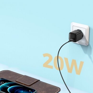 Greitas Buitinis Įkroviklis Joyroom USB Type C 20W Power Delivery Quick Charge 3.0 AFC Juodas (L-P202) 3