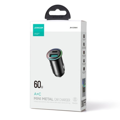 Joyroom JR-CCN05 30W USB-A USB-C mini car charger - black 3