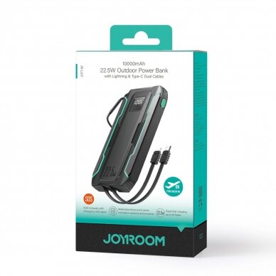 Joyroom JR-L017 22.5W 10000mAh Powerbankbuilt-in USB-C / Lightning Kabeliss - Juodas 7