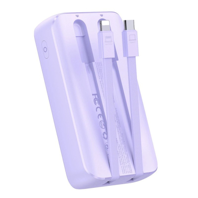 Joyroom JR-PBC06 mini power bankbuilt-in USB-C / Lightning Kabeliss 30W 10000mAh - violetinis 5