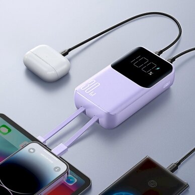 Joyroom JR-PBC07 20000mAh 30W mini power bankUSB-C Lightning Kabeliss - violetinis 7