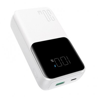 Joyroom JR-PBC07 20000mAh 30W mini power bankUSB-C Lightning Kabeliss - baltas 1