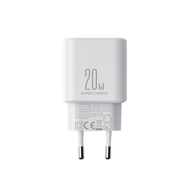 Joyroom JR-TCF05 20W USB-C / USB-A Fast Dual Port Wall Charger - White + USB-C - Lightning 1m 11