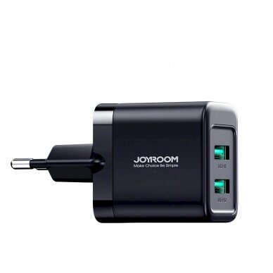 Joyroom JR-TCN01 2xUSB-A 12W 2.4A mains Įkroviklis  - Juodas