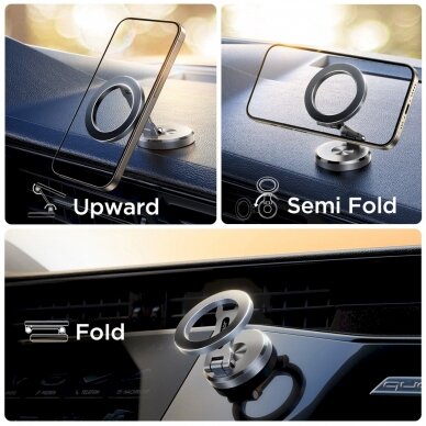 Joyroom JR-ZS403 Foldable Magnetic Car Dashboard Telfono laikiklis - Juodas 10