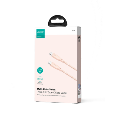 Joyroom Multi-Color Series SA34-CC3 USB-C / USB-C Cable 60W Fast Transfer 1m - Pink 4