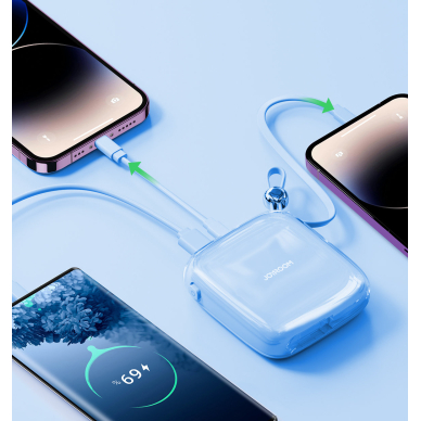 Joyroom powerbank 10000mAh Jelly Series 22.5W with built-in Lightning cable blue (JR-L003) 6