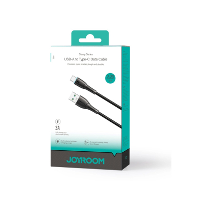 Joyroom Starry Series SA32-AC3 3A USB-A / USB-C Kabelis 1m - Juodas 4