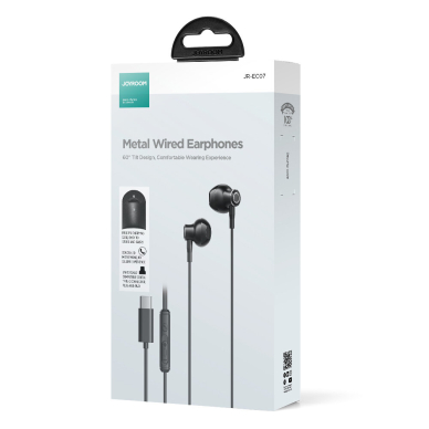 Joyroom TYPE-C Series JR-EC07 USB-C in-ear ausinės metal - Juodas 4