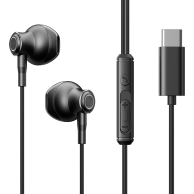 Joyroom TYPE-C Series JR-EC07 USB-C in-ear ausinės metal - Juodas