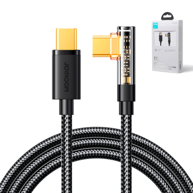 Joyroom USB C cable angled - USB C for fast charging and data transfer 100W 1.2 m Juodas (S-CC100A6) 2