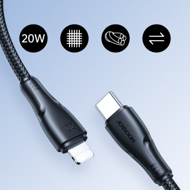 Joyroom USB C - Lightning 20W Surpass Series cable for fast charging and data transfer 0.25 m Juodas (S-CL020A11) 6