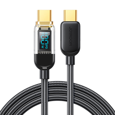 Joyroom USB C - USB C 100W cable for fast charging and data transfer 1.2 m Juodas (S-CC100A4)