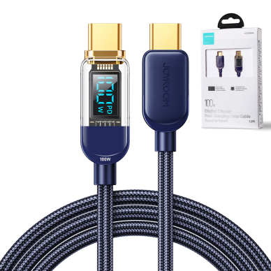 Joyroom USB C - USB C 100W cable for fast charging and data transfer 1.2 m Mėlynas (S-CC100A4) 10