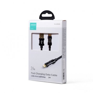 Joyroom USB cable - Lightning for charging / data transmission 2,4A 20W 2m Juodas (S-UL012A20) 4