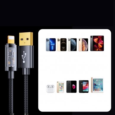 Joyroom USB cable - Lightning for charging / data transmission 2,4A 20W 2m Juodas (S-UL012A20) 8