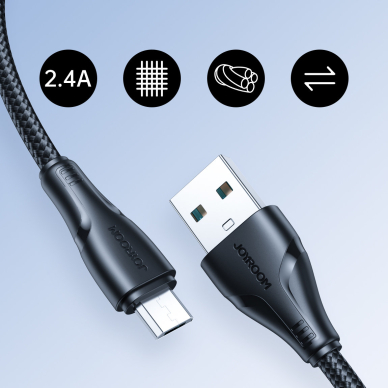 Kabelis Joyroom USB - micro USB 2.4A Surpass Series 0.25 m Juodas (S-UM018A11) 6