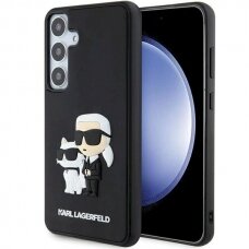 Karl Lagerfeld 3D Rubber Karl Choupette dėklas Samsung Galaxy S24 - Juodas