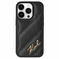 Dėklas Karl Lagerfeld Diagonal Quilted Script  iPhone 13 Pro Max - Juodas