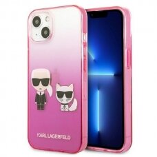 Dėklas Karl Lagerfeld Choupette KLHCP13STGKCP iPhone 13 mini Rožinis