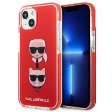 Dėklas Karl Lagerfeld Choupette Head KLHCP13STPE2TR iPhone 13 mini Raudonas