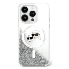 Dėklas Karl Lagerfeld Liquid Glitter Karl  Choupette Head Magsafe iPhone 16 Plus  - Skaidrus