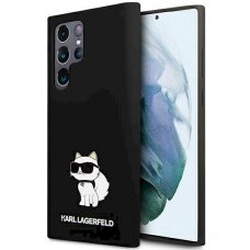 Karl Lagerfeld Silicone Choupette dėklas Samsung Galaxy S24 Ultra - Juodas