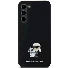 Karl Lagerfeld Silicone Karl Choupette Metal Pin dėklas Samsung Galaxy A35 - Juodas