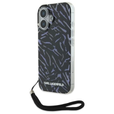 Dėklas Karl Lagerfeld Zebra With Cord iPhone 16  - Violetinis