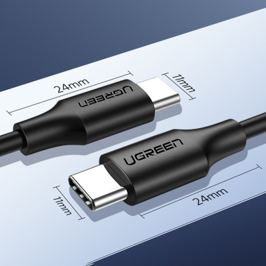 Akcija! Kabelis Ugreen USB Type C 3A 1m Juodas (US286)  12