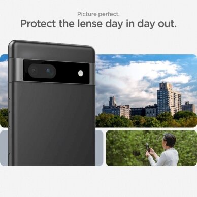 Kameros apsauga Spigen OPTIK.TR ”EZ FIT” CAMERA PROTECTOR 2-PACK GOOGLE PIXEL 7A Juodas 12